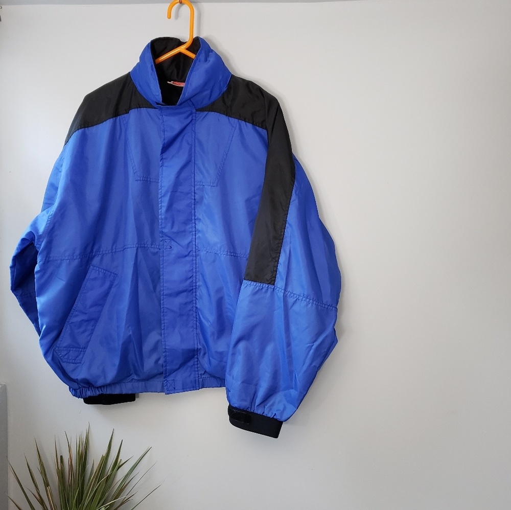 Vintage Marlboro Blue Black Windbreaker zip hoodie Large
